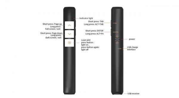 قلم پاورپوینت - پرزنتر بی سیم مدل PP-932 با باطری داخلی