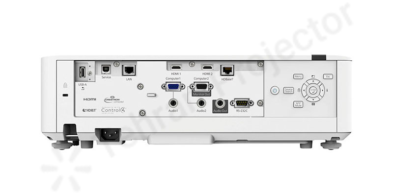 وضعیت درگاه‌های اتصالات در ویدئو پروژکتور لیزری Epson EB-L520U