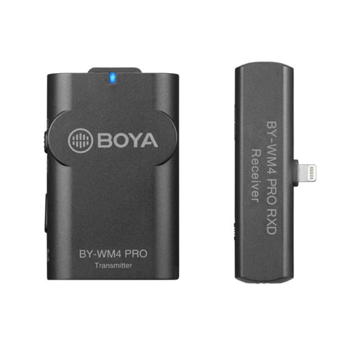 سیستم میکروفون یقه‌ای همه‌سویه بی سیم دیجیتال بویا مدل Boya BY-WM4 Pro-K3 برای دستگاه‌های لایتنینگ IOS (۲٫۴ گیگاهرتز)
